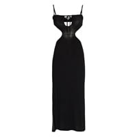 WEWOREWHAT Ruched Sleeveless Cut-Out Knit Dress