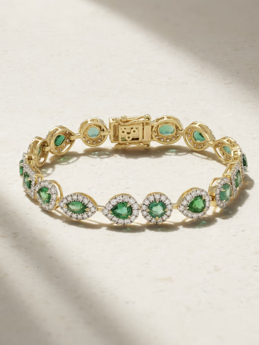House of Meraki Aura 18-karat gold, emerald and diamond bracelet