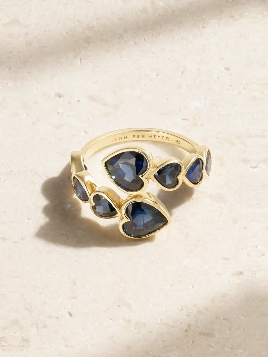 Jennifer Meyer Heart Wrap 18-karat gold sapphire ring