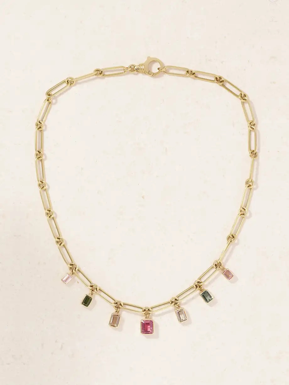 Sorellina Nomad 18-karat gold tourmaline necklace