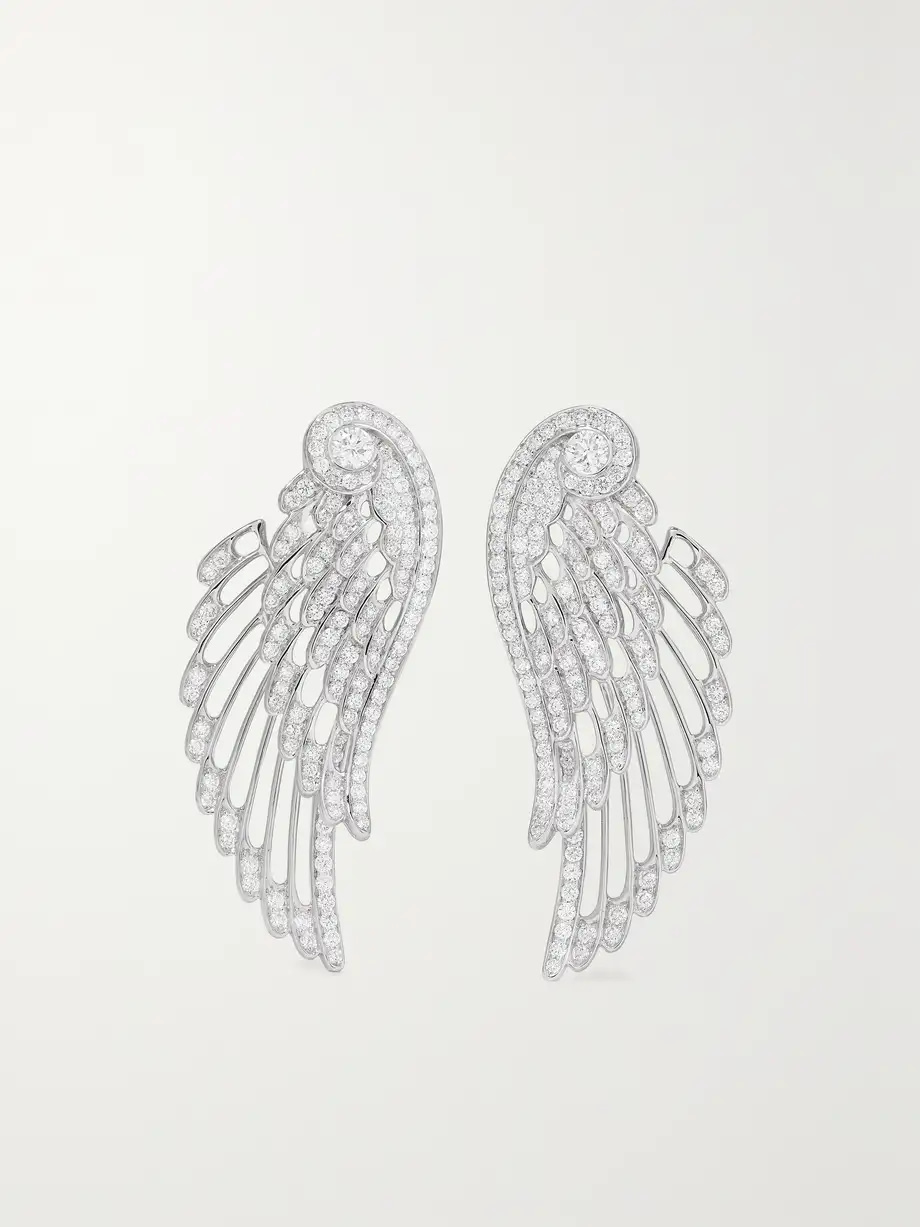Boucles d’oreilles Garrard Wings Embrace en or blanc 18 carats et diamants