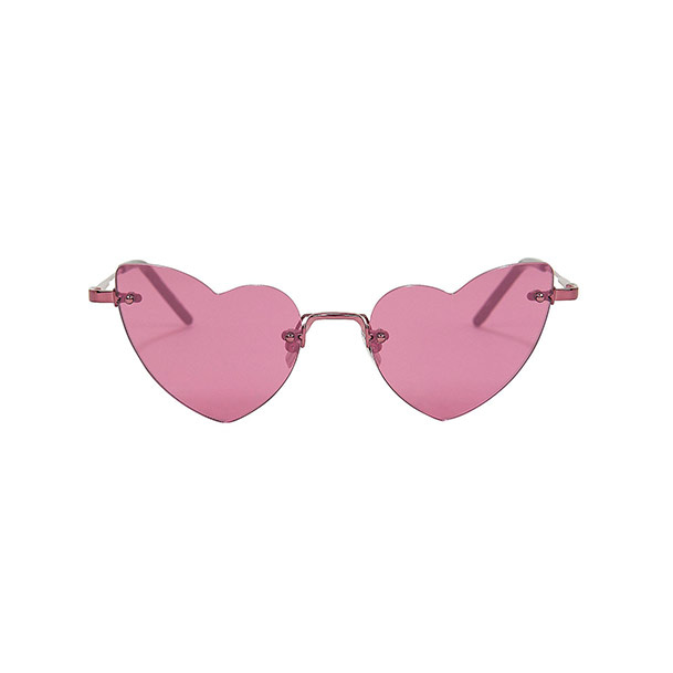 Солнцезащитные очки Saint Laurent Loulou без оправы в форме сердца