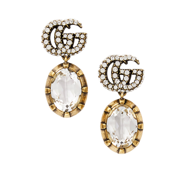 Gold-tone and Crystal Earrings
